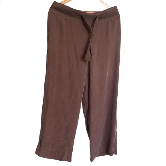 Forth & Town Silk Pants Brown Size 12 - Picture 1 of 6